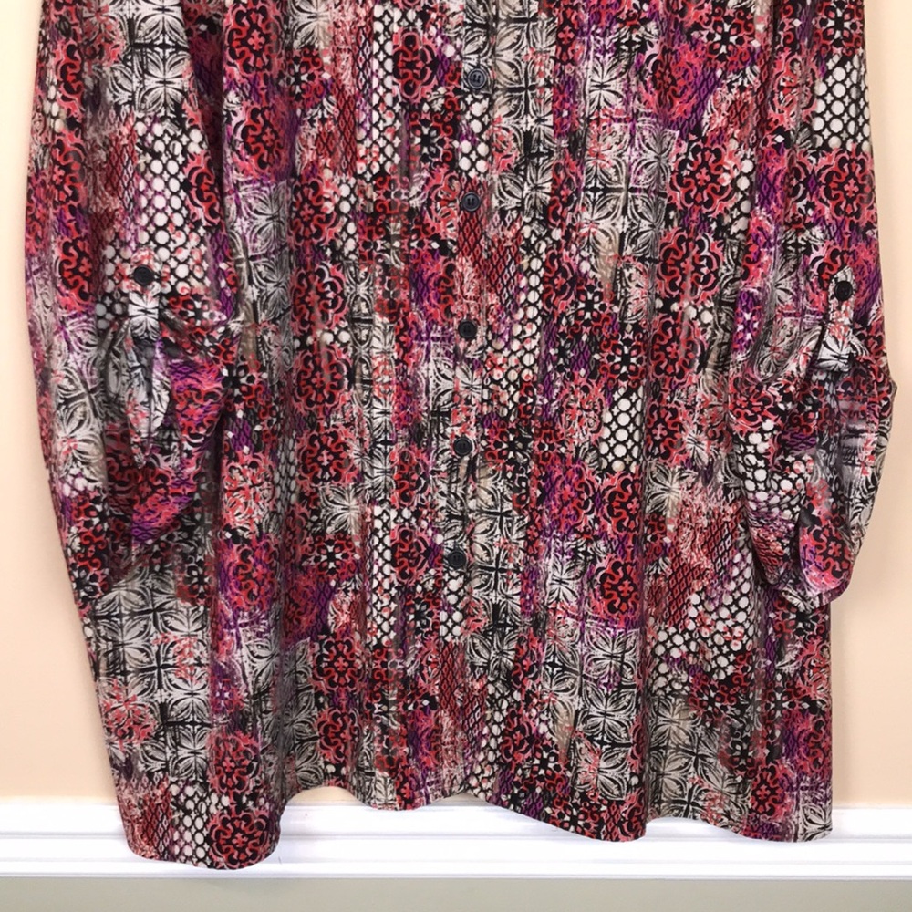 Catherines Women’s Boho Pattern Multi-Color Pleat… - image 4